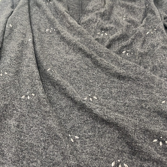1.STATE 
Embellished Cross Front Top - Medium Heather Grey size XS - Picture 3 of 6